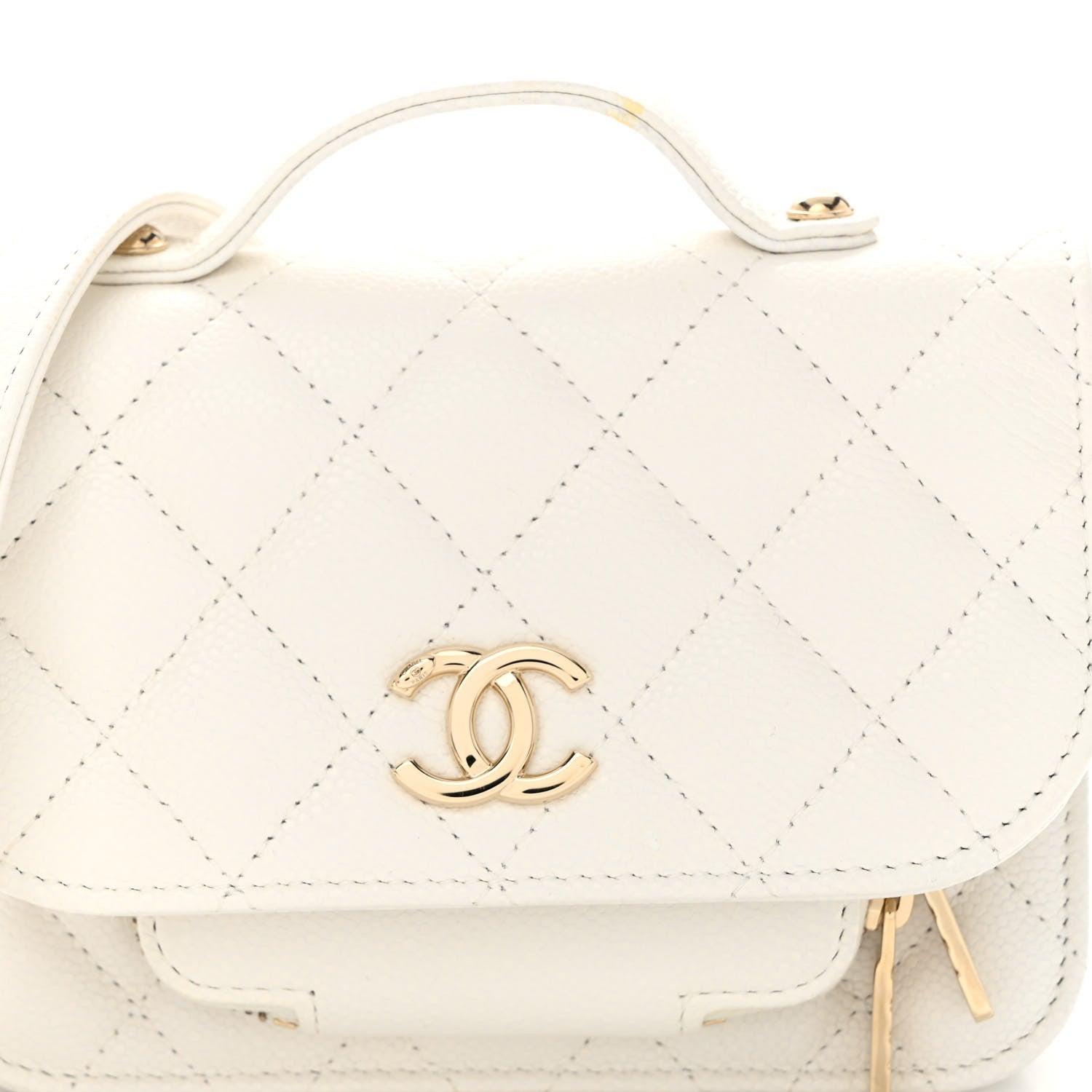 Chanel Caviar Quilted Business Affinity Clutch With Chain Flap White 9 of 15