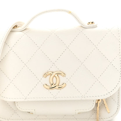 Chanel Caviar Quilted Business Affinity Clutch With Chain Flap White 9 of 15