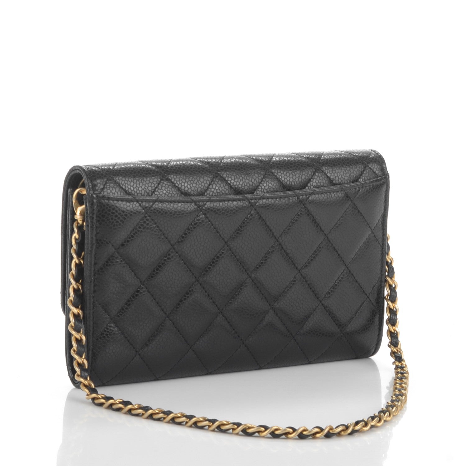 Chanel Caviar Quilted Wallet On Removable Chain Black 3 of 8