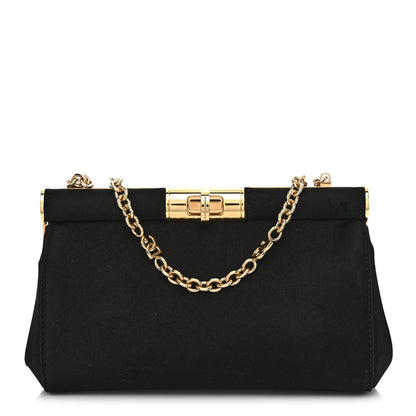 Dolce & Gabbana Satin Small Marlene Chain Clutch Black 1 of 11