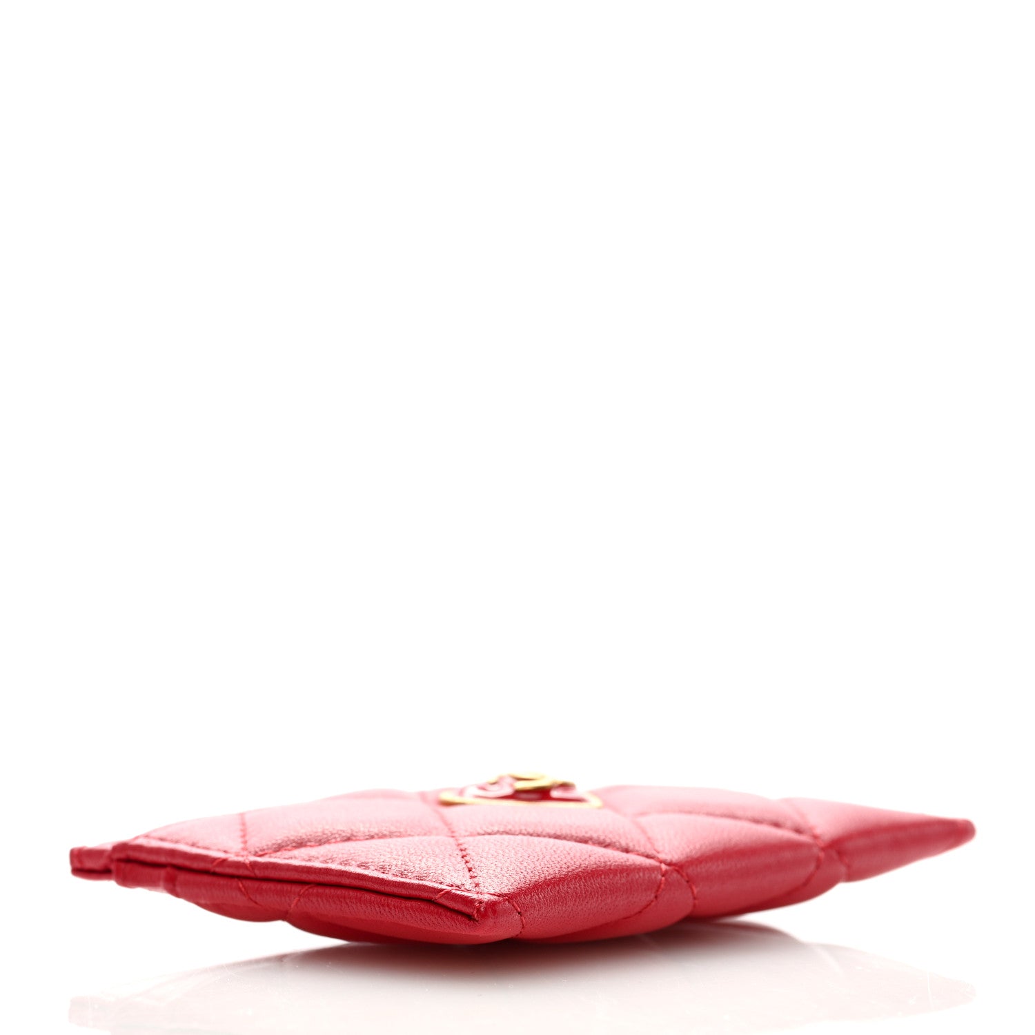 Chanel Lambskin Plexiglass Quilted Coco Love Card Holder Red 4 of 8