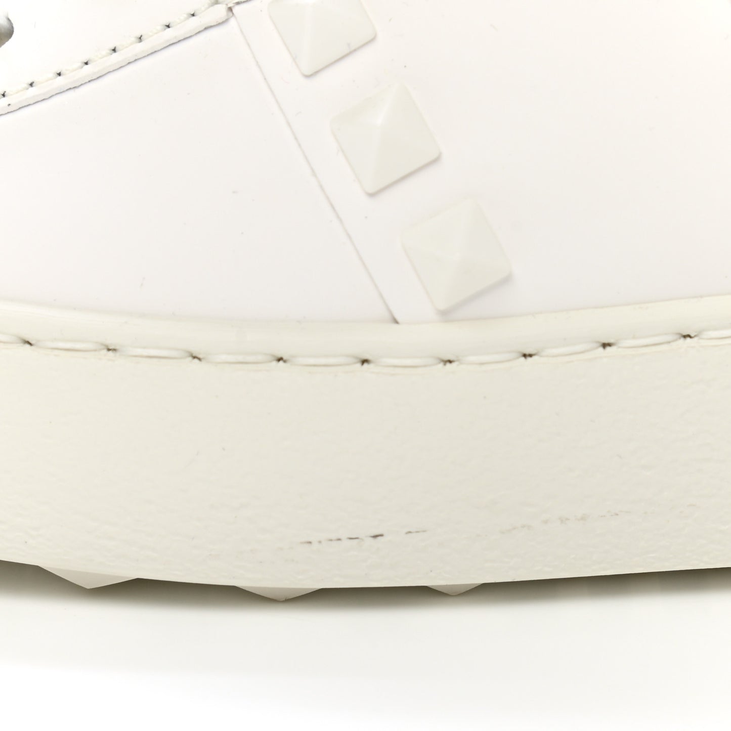 Calfskin Rockstud Untitled Open Sneakers 35.5 White