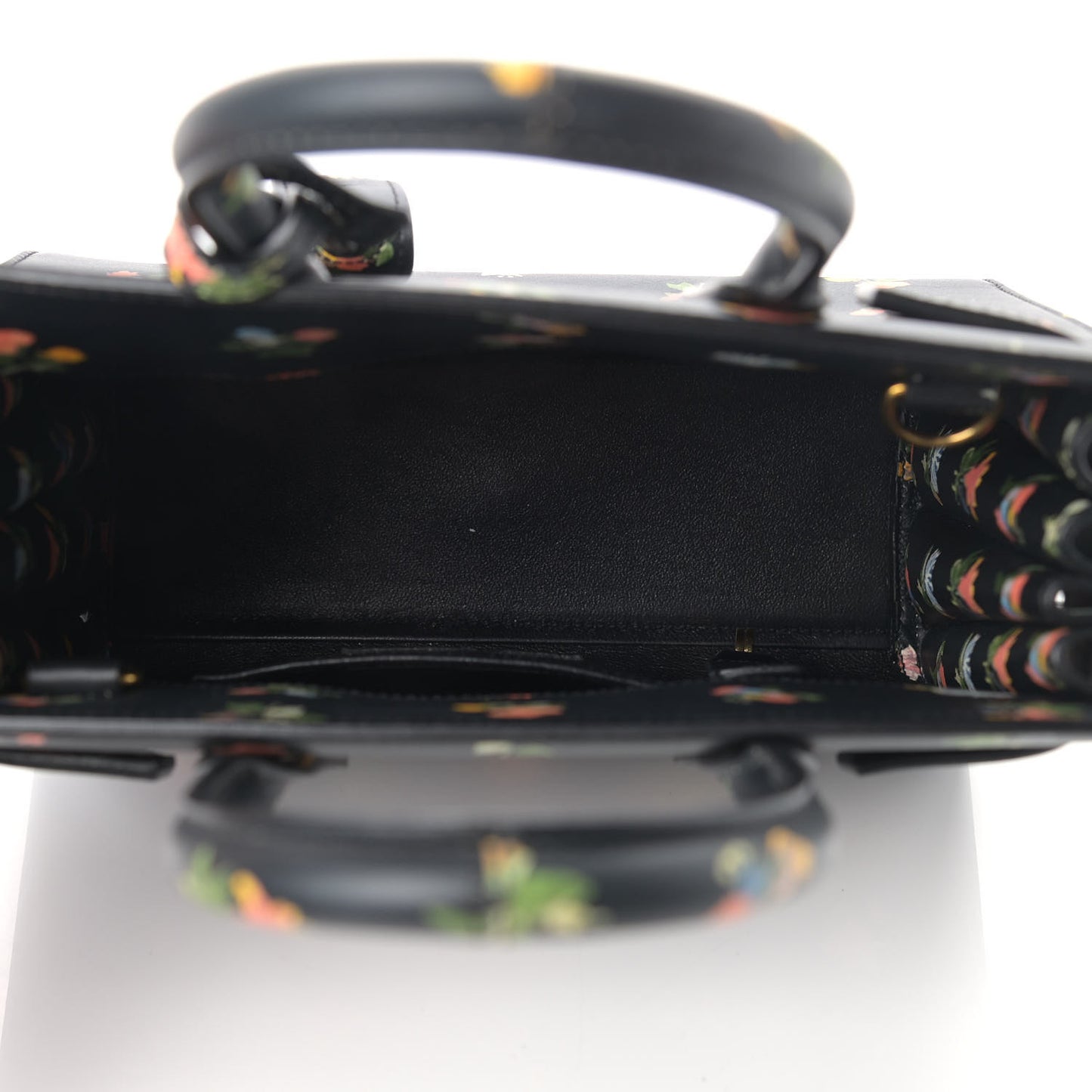 Calfskin Prairie Printed Nano Sac De Jour Black