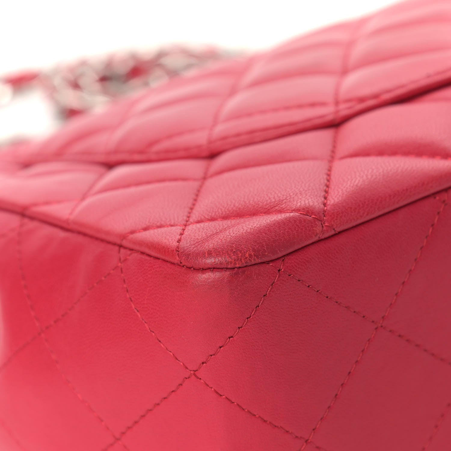Chanel Lambskin Quilted Jumbo Single Flap Dark Pink 10 of 12