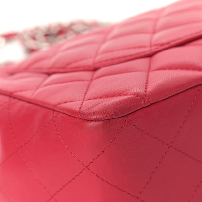 Chanel Lambskin Quilted Jumbo Single Flap Dark Pink 10 of 12