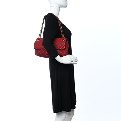 Chanel Iridescent Calfskin Large Chic Quilt Flap Red 3 of 11
