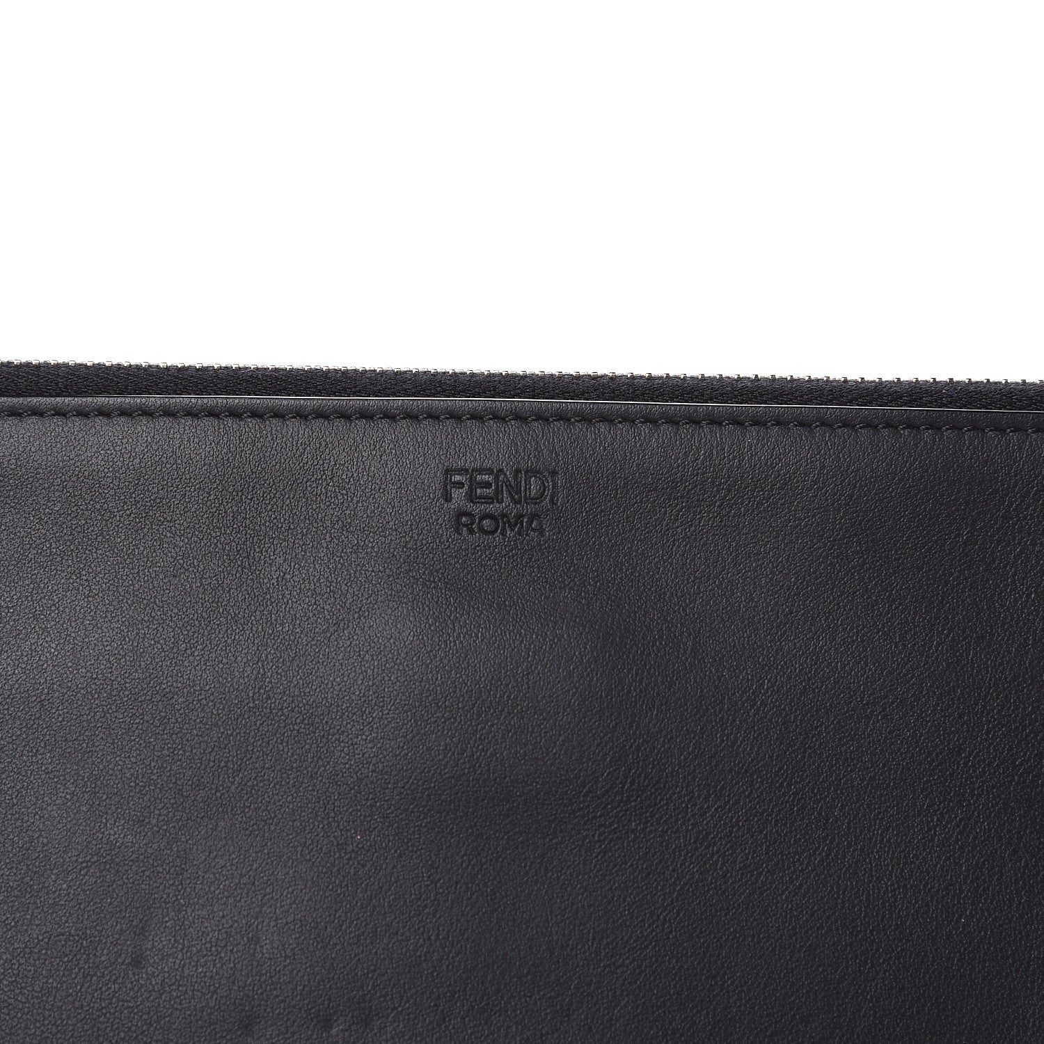 Fendi Vitello Century Monster Eyes Inlay Pouch Black Giallo 9 of 10