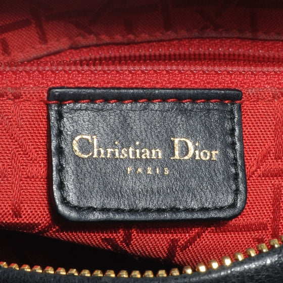 Christian Dior Lambskin Cannage Large Lady Dior Black 9 of 10