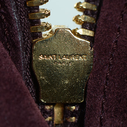 Saint Laurent Calfskin Matelassé Monogram Small Cabas Bordeaux 9 of 9
