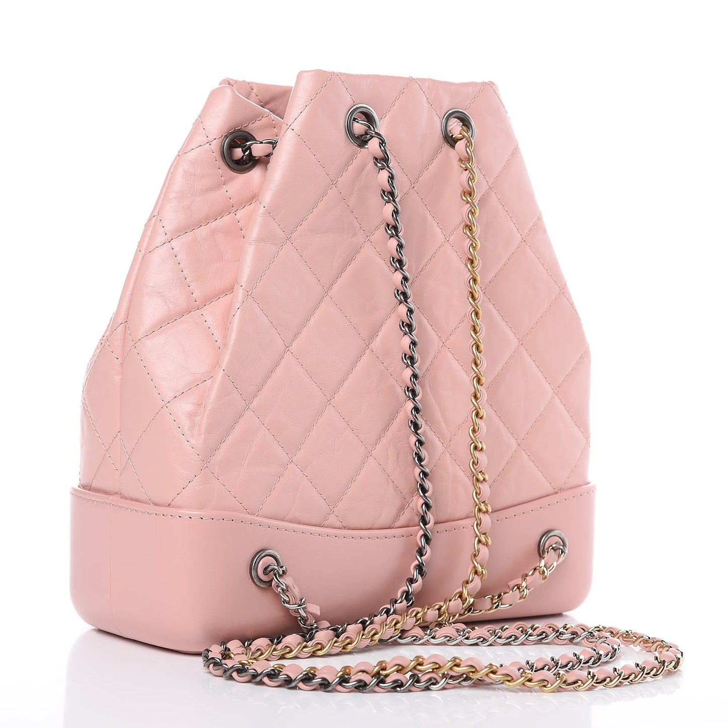 Aged Calfskin Quilted Small Gabrielle Backpack Pink