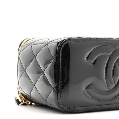 Chanel Patent Enamel Quilted Small Coco Hearts Vanity Case With Chain Black 8 of 10