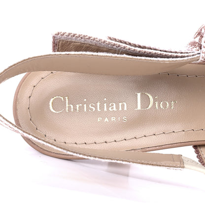 Christian Dior Laminated Cotton Ribbon Embroidered J'Adior Slingback 65mm Pumps 37.5 Rose Des Ve 7 of 8