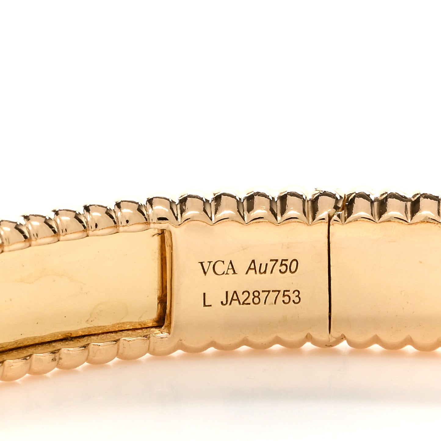 18K Yellow Gold Perlee Signature Bangle Bracelet L