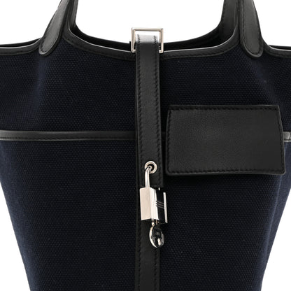 Hermes Toile Goeland Swift Cargo Picotin Lock 18 Bleu Marine Black 8 of 10