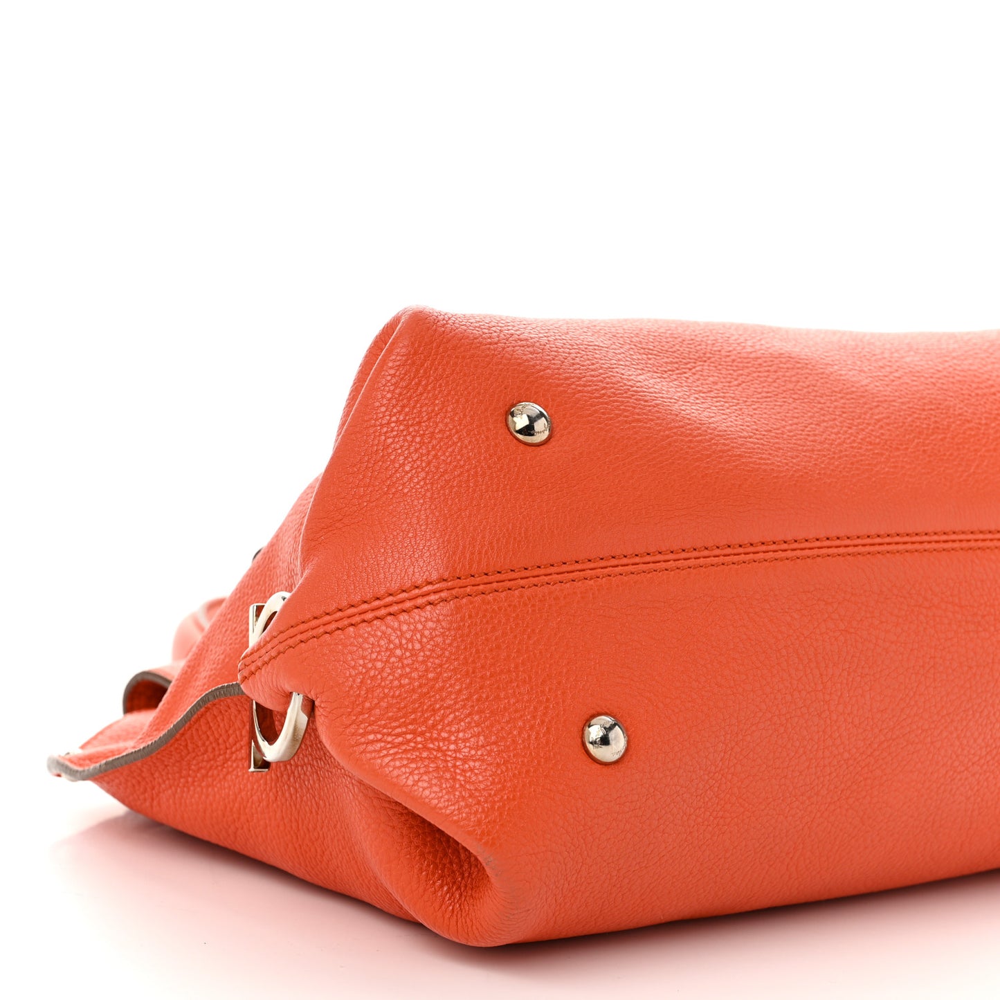 Grained Calfskin Large Sofia Satchel Sunset