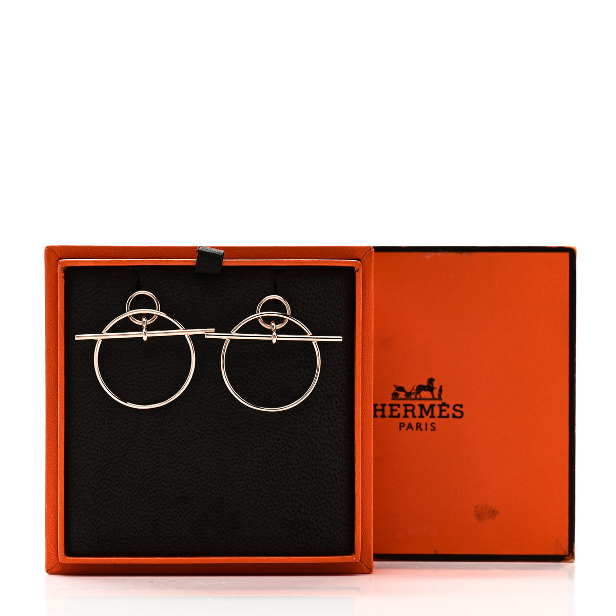 Hermes 18K Rose Gold PM Loop Earrings 5 of 5