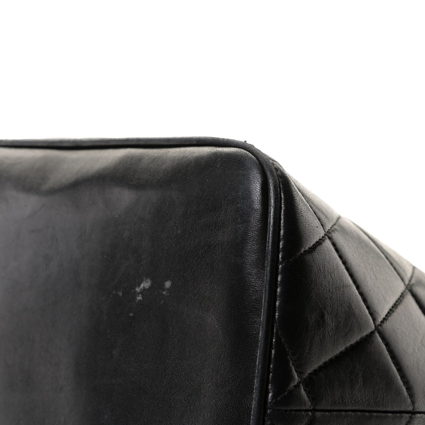 Lambskin Quilted Medallion Tote Black