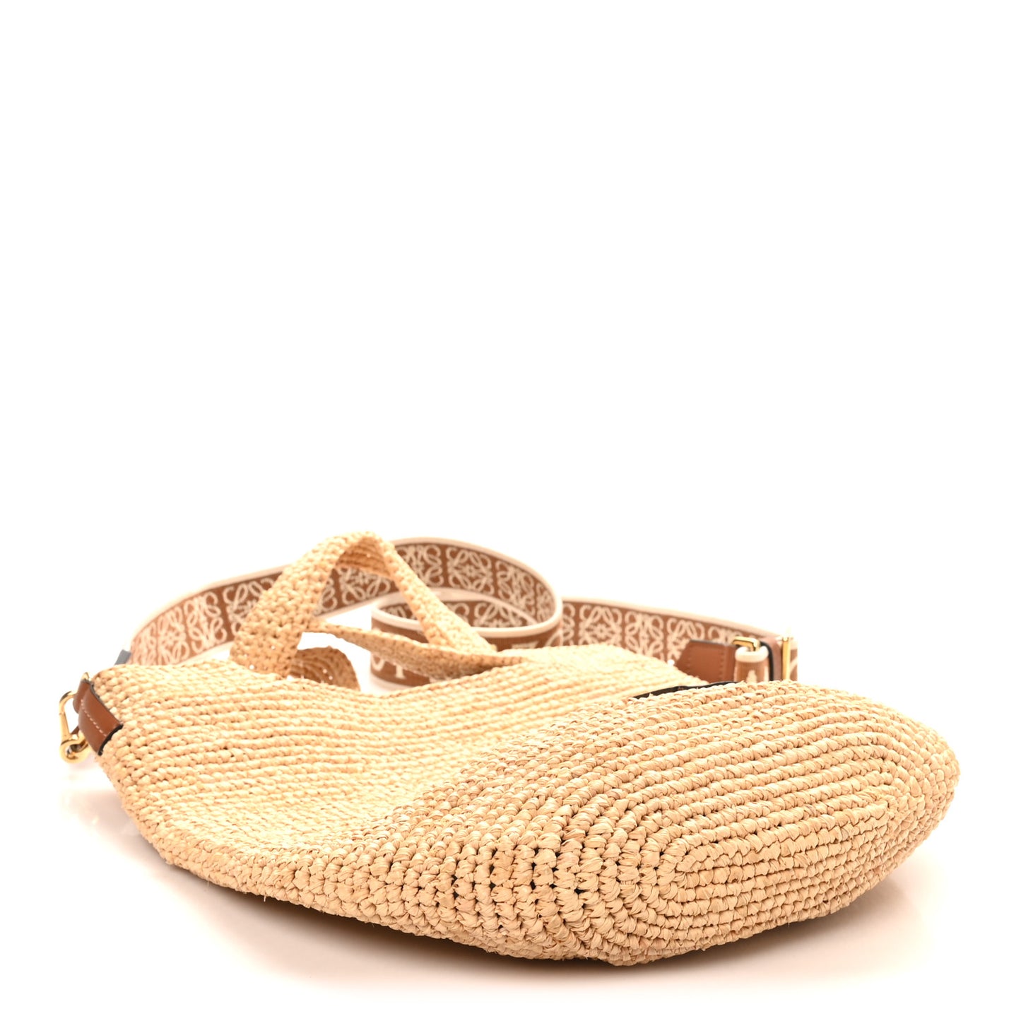 Raffia Mini Slit Tote Bag Natural Tan