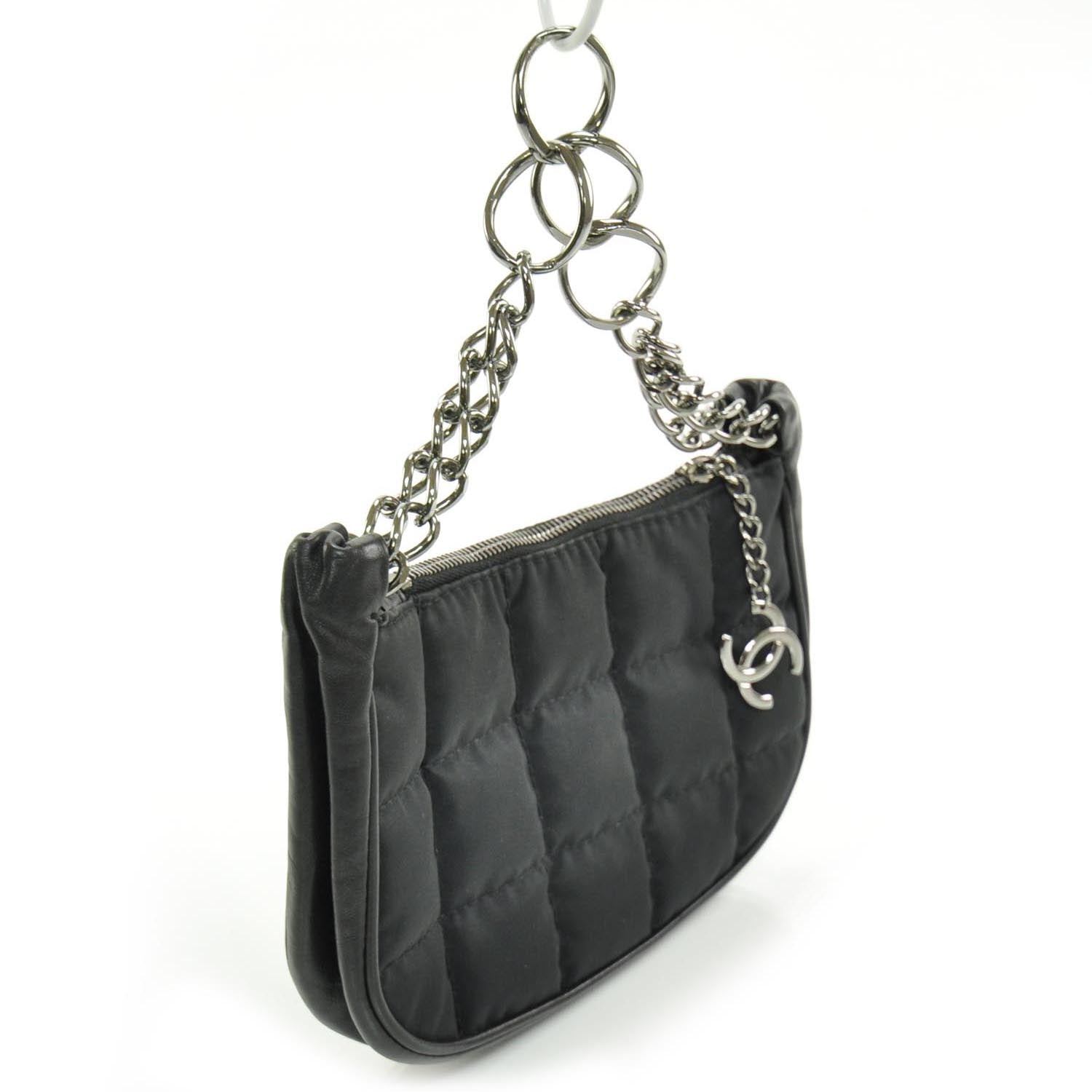 Chanel Nylon Quilted Pochette Black 3 of 8