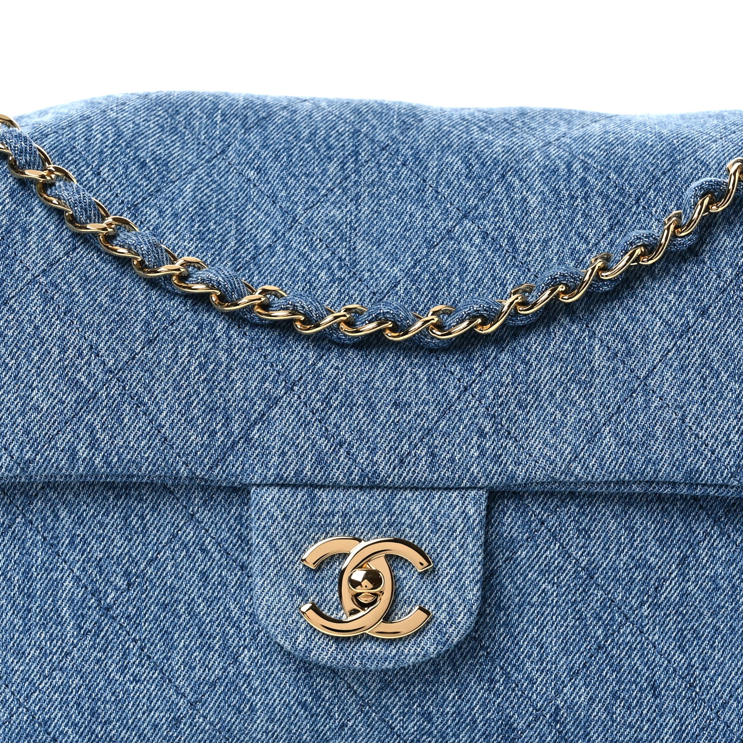 Denim Small Souplissimo Maxi Flap Blue