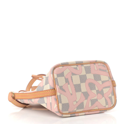 Louis Vuitton Damier Azur Tahitienne Nano Noe Rose Ballerine 4 of 10
