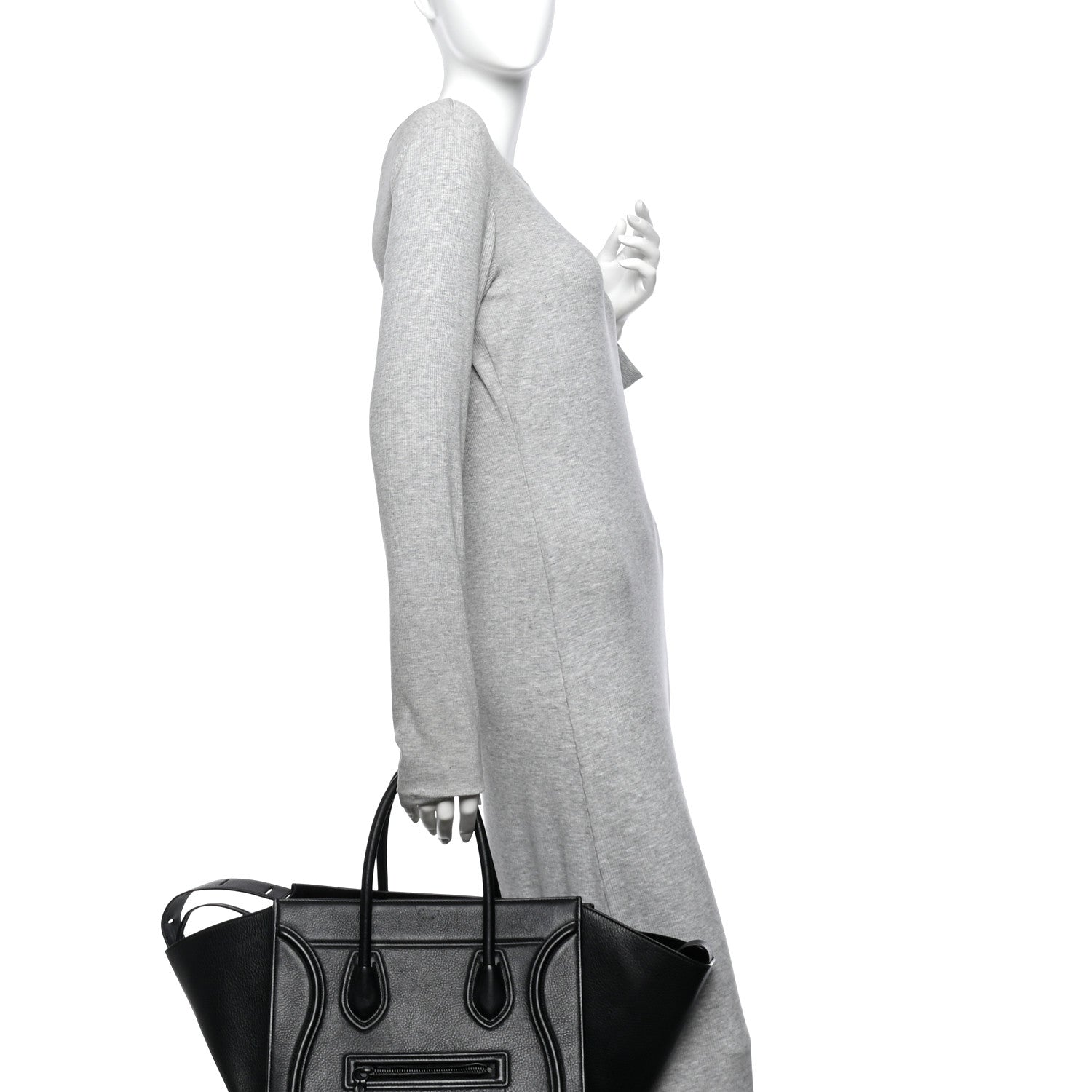 Celine Supple Calfskin Medium Phantom Luggage Black 2 of 11