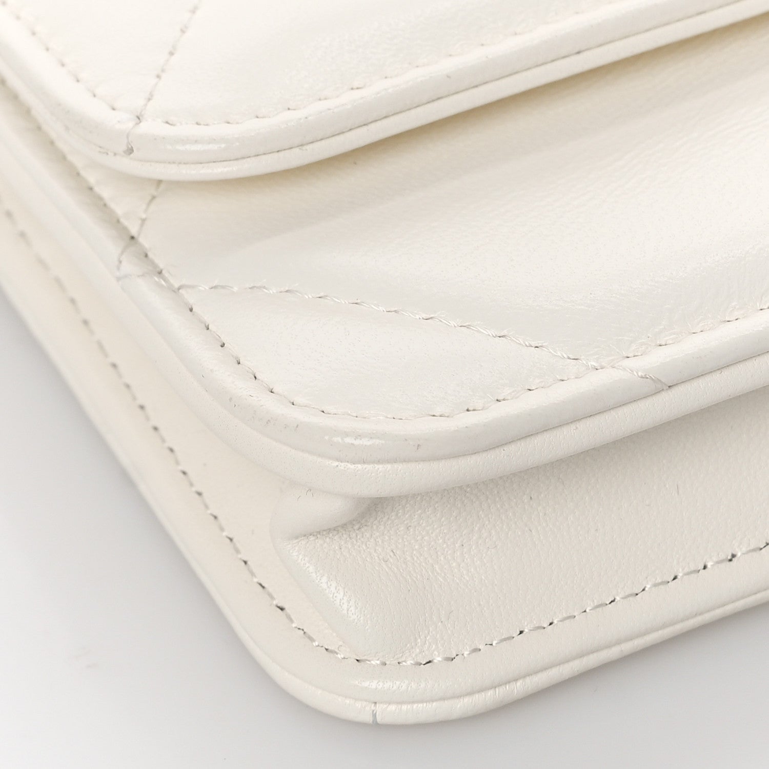 Chanel Lambskin Quilted Chanel 19 Clutch With Chain White 8 of 10