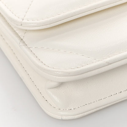 Chanel Lambskin Quilted Chanel 19 Clutch With Chain White 8 of 10