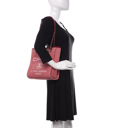 Chanel Canvas Mini Deauville Tote Red 2 of 12