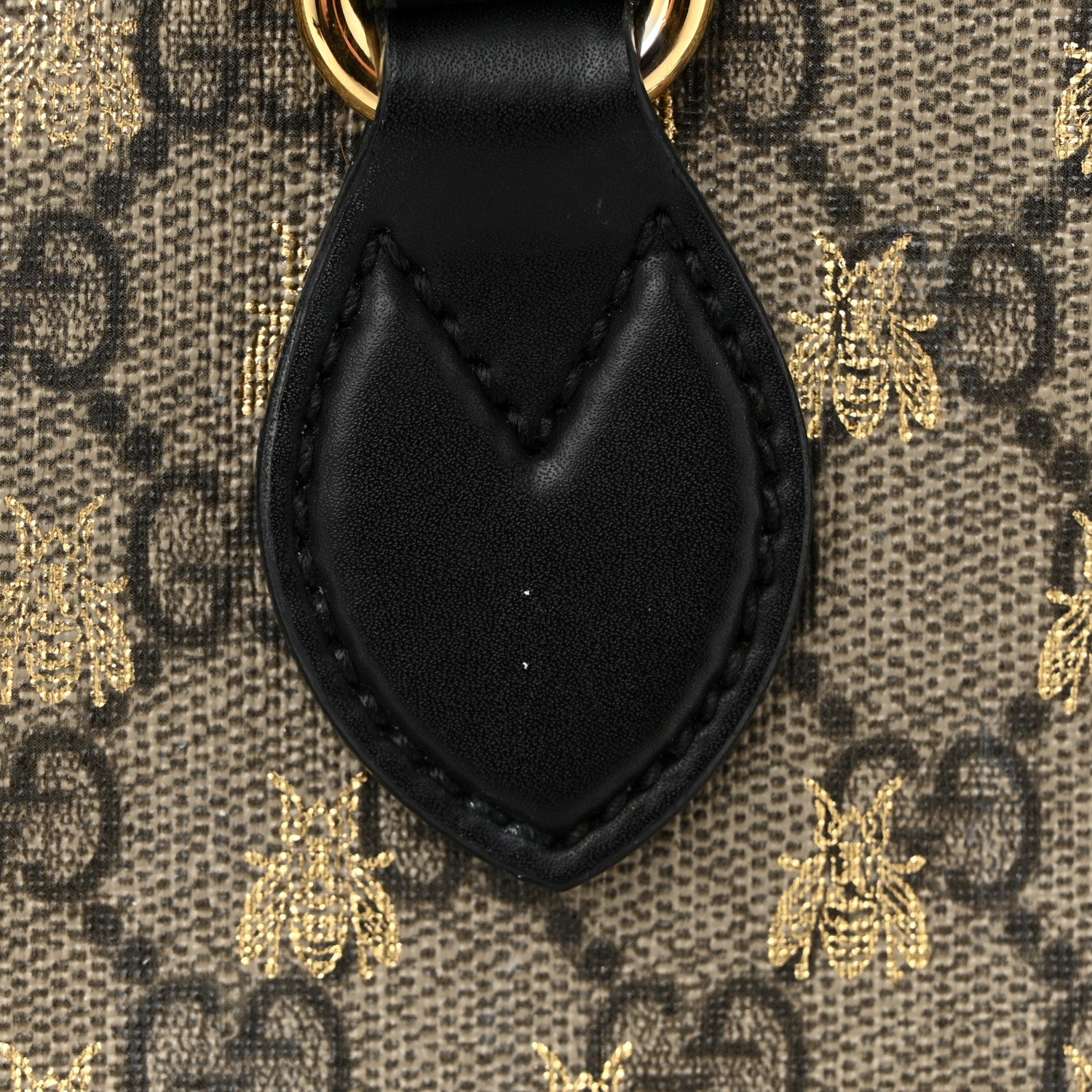 Gucci Soft GG Supreme Monogram Bees Small Crossbody Tote Beige Oro Black 12 of 14
