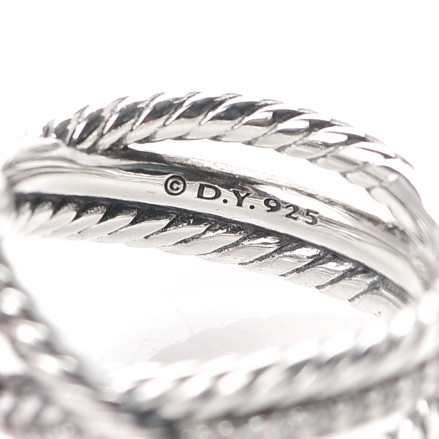 Sterling Sterling Silver Diamond Lavender Amethyst 16mm Cable Wrap Ring 49 4.75