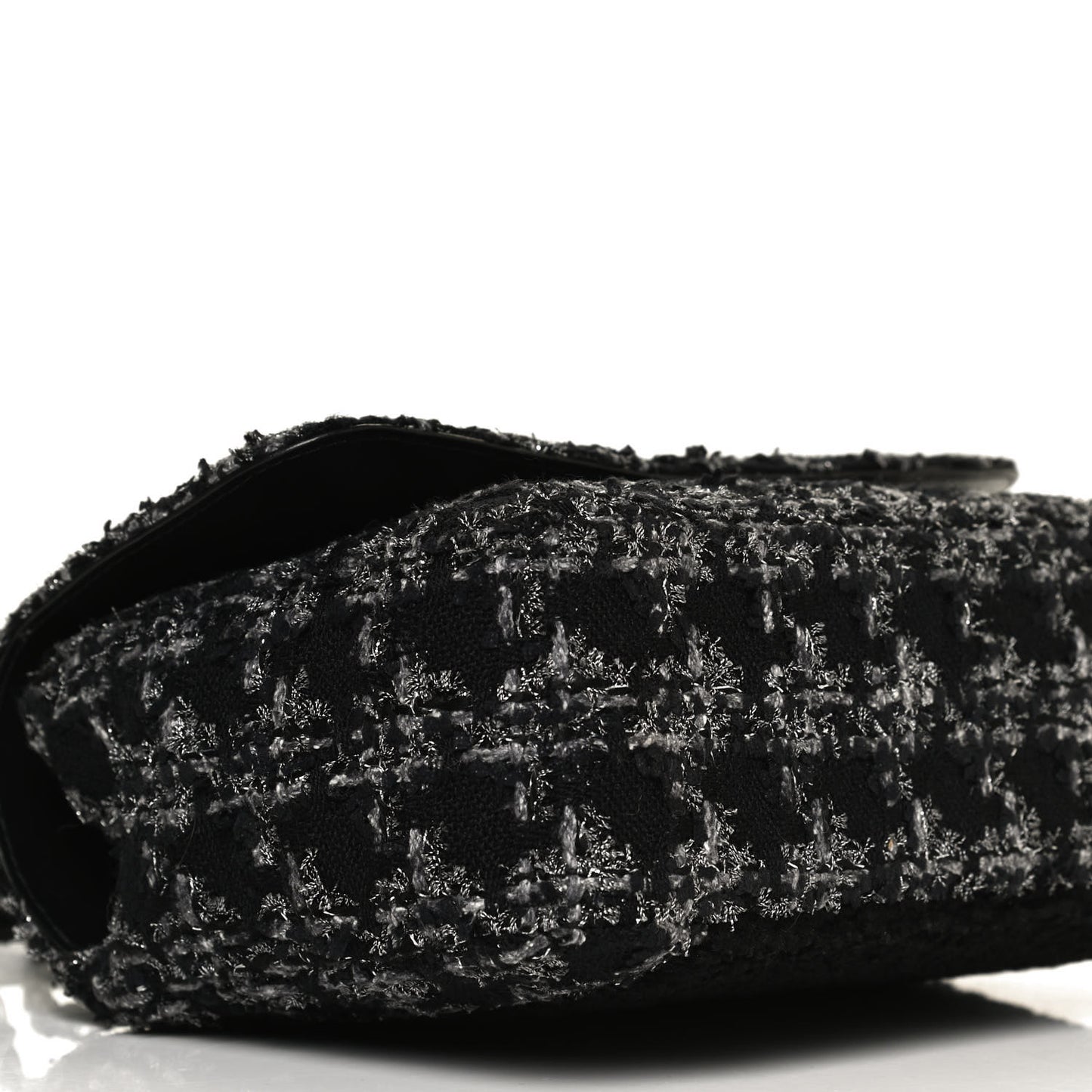 Shearling Tweed Medium Handle Boy Flap Black Grey