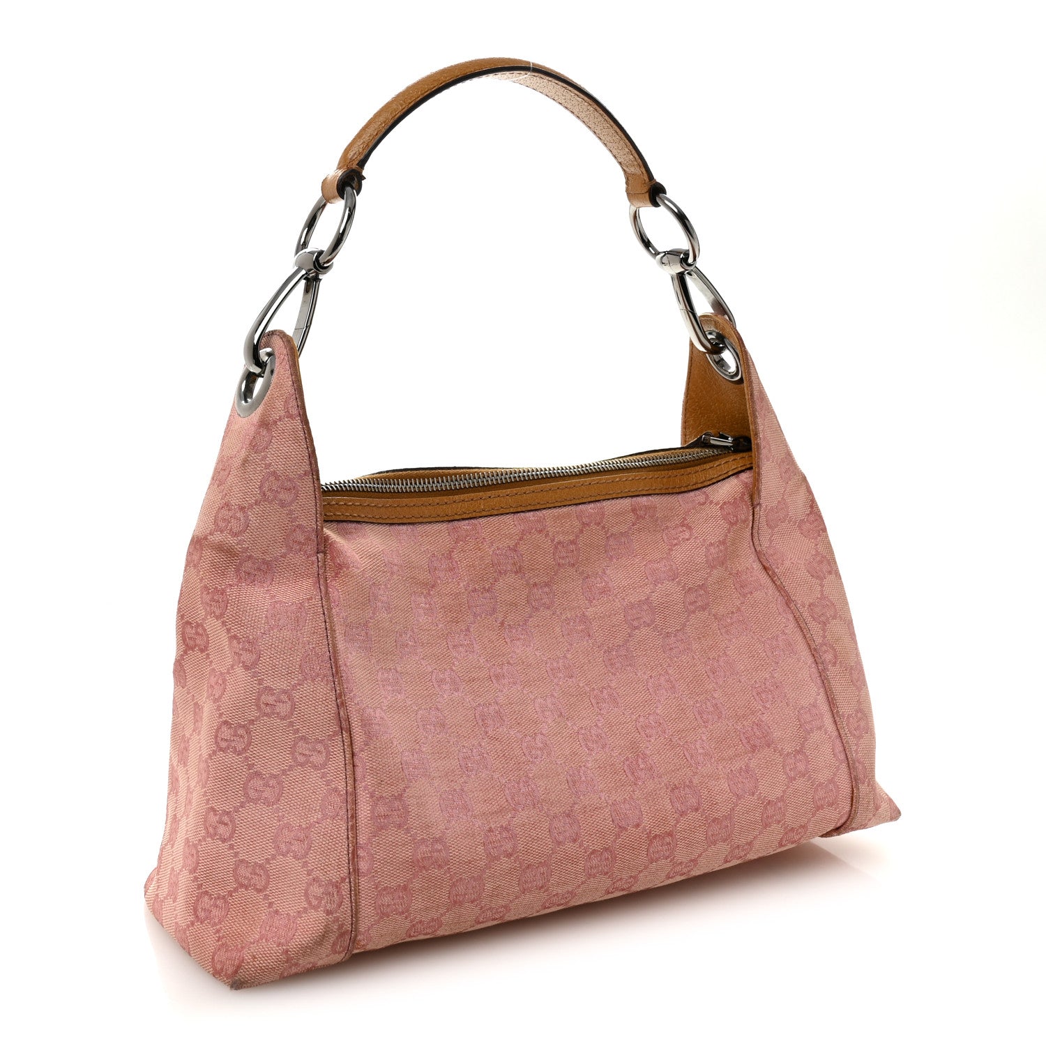 Gucci Monogram Horsebit Top Handle Hobo Bag Pink 3 of 10