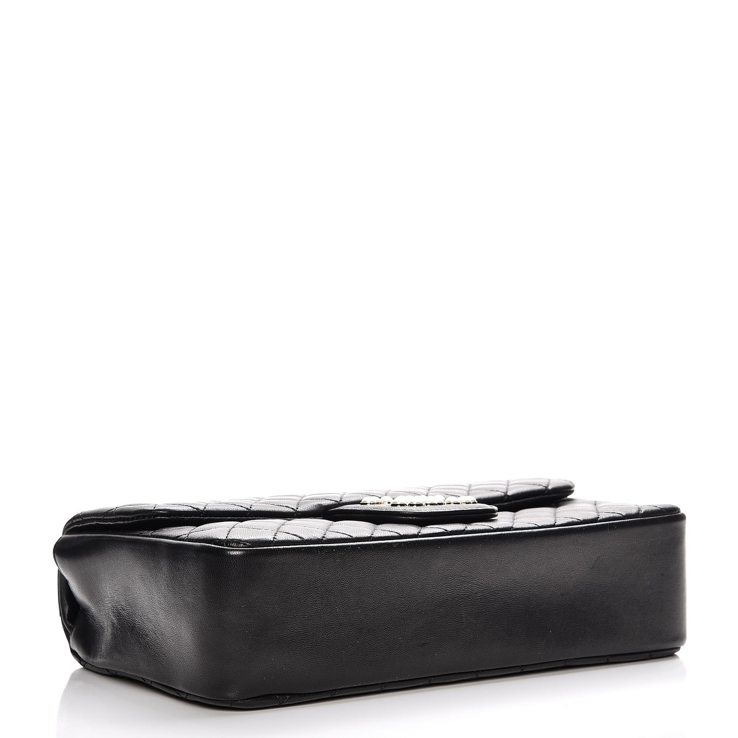 Lambskin Quilted Medium Westminster Pearl Flap Black