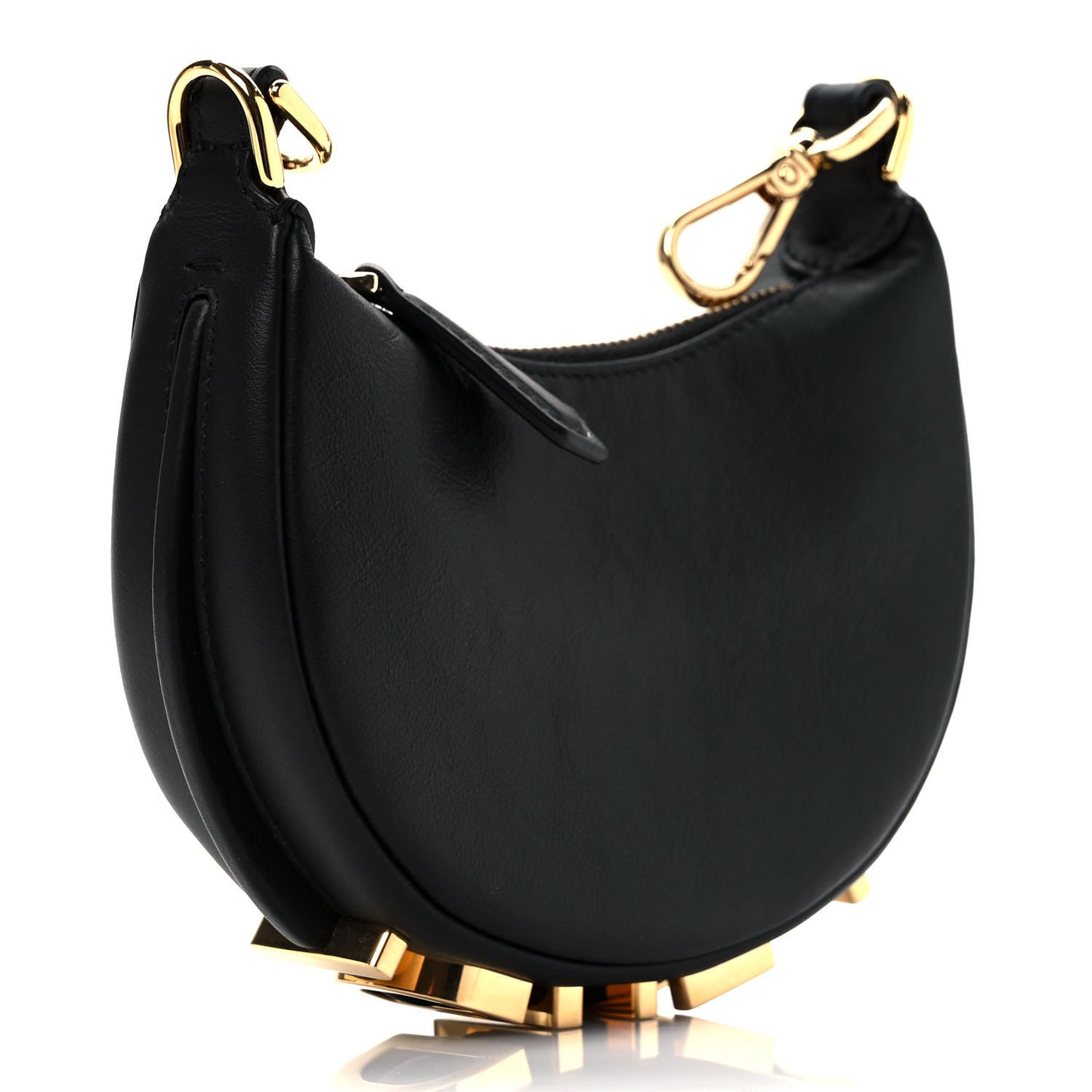 Vitello Grace Matte Nano Fendigraphy Hobo Charm Black