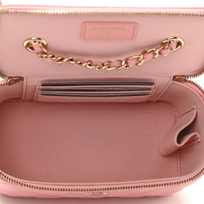 Chanel Caviar Quilted Small Vanity Case With Chain Pink 8 of 11