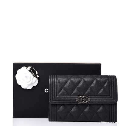 Chanel Caviar Quilted Small Boy Flap Wallet Anthracite 10 of 10