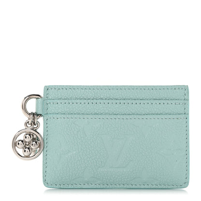 Louis Vuitton Empreinte Monogram LV Charms Card Holder Pearly Lagoon Turquoise 1 of 9