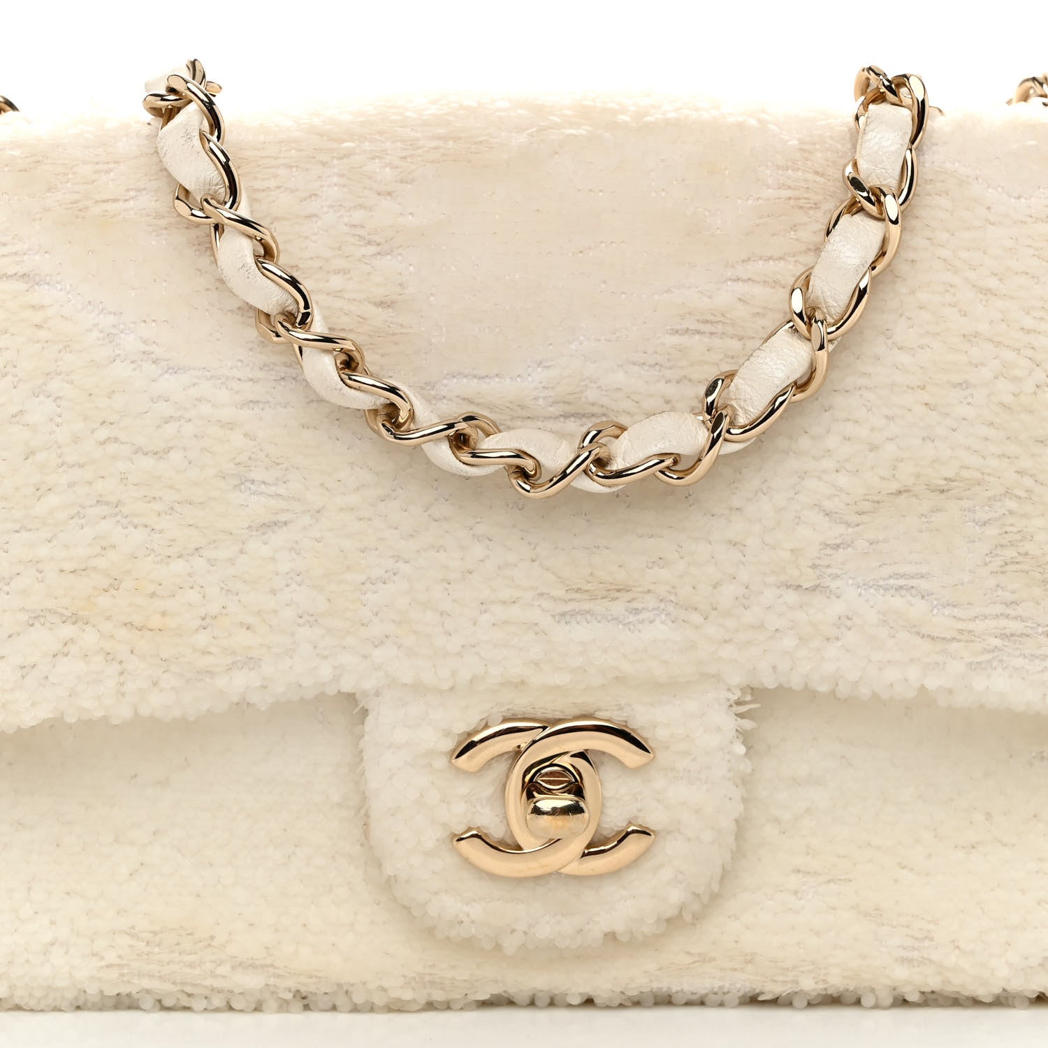 Chanel Sequin Mini Rectangular Flap White 8 of 11