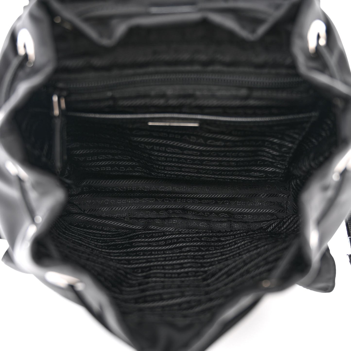 Tessuto Nylon Saffiano Small Backpack Black
