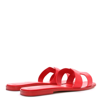 Hermes Calfskin Oran Sandals 41 Rouge Bali 5 of 11
