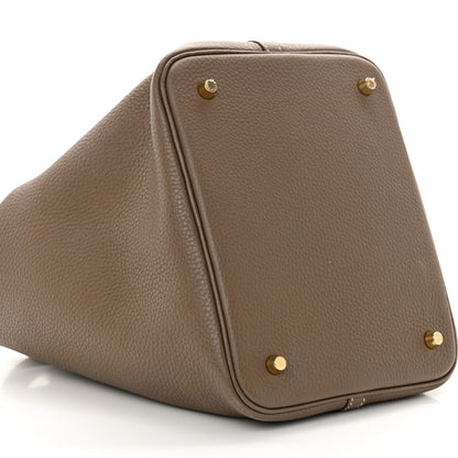 Hermes Taurillon Clemence Picotin Lock 22 MM Etoupe 9 of 11