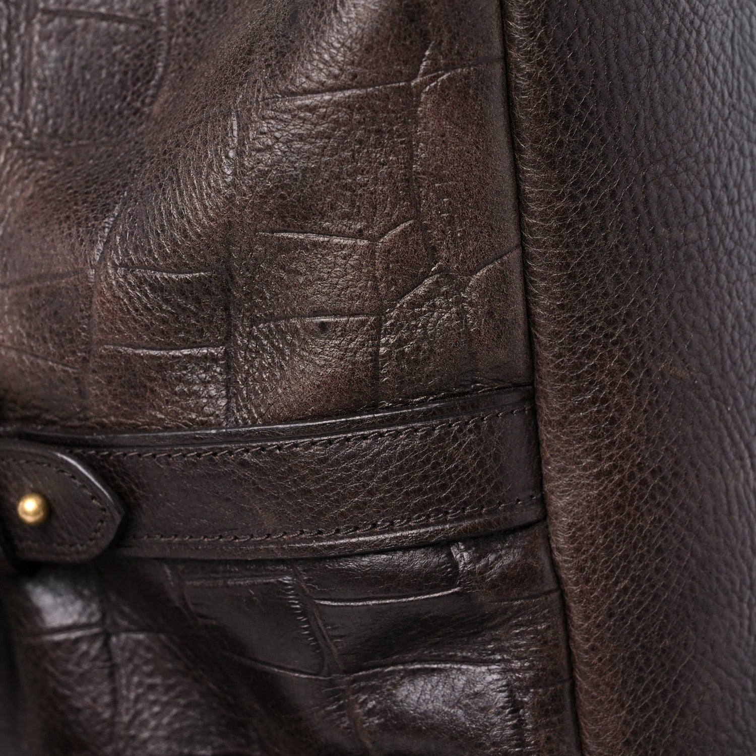 Mulberry Calfskin Crocodile Embossed Duffle Bag Brown 13 of 21