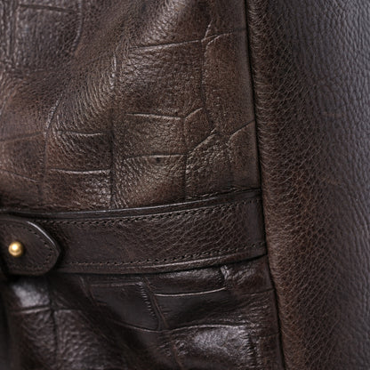 Mulberry Calfskin Crocodile Embossed Duffle Bag Brown 13 of 21