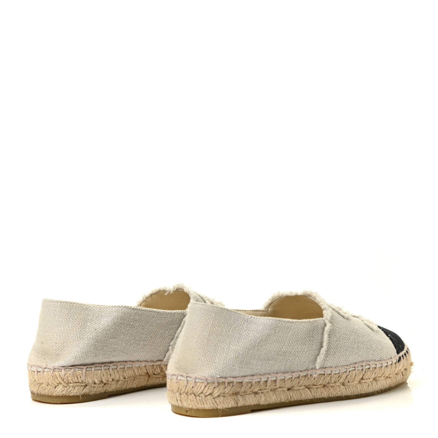 Canvas Velvet CC Espadrilles 35 Beige Black