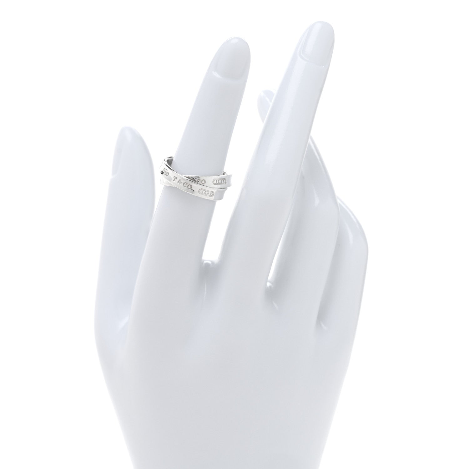 Tiffany Sterling Silver 1837 Interlocking Circles Ring 2 of 4