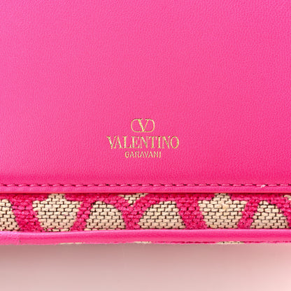 Valentino Garavani Toile Iconographe Goatskin Vlogo Small Loco Shoulder Bag Natural Pink PP 6 of 10