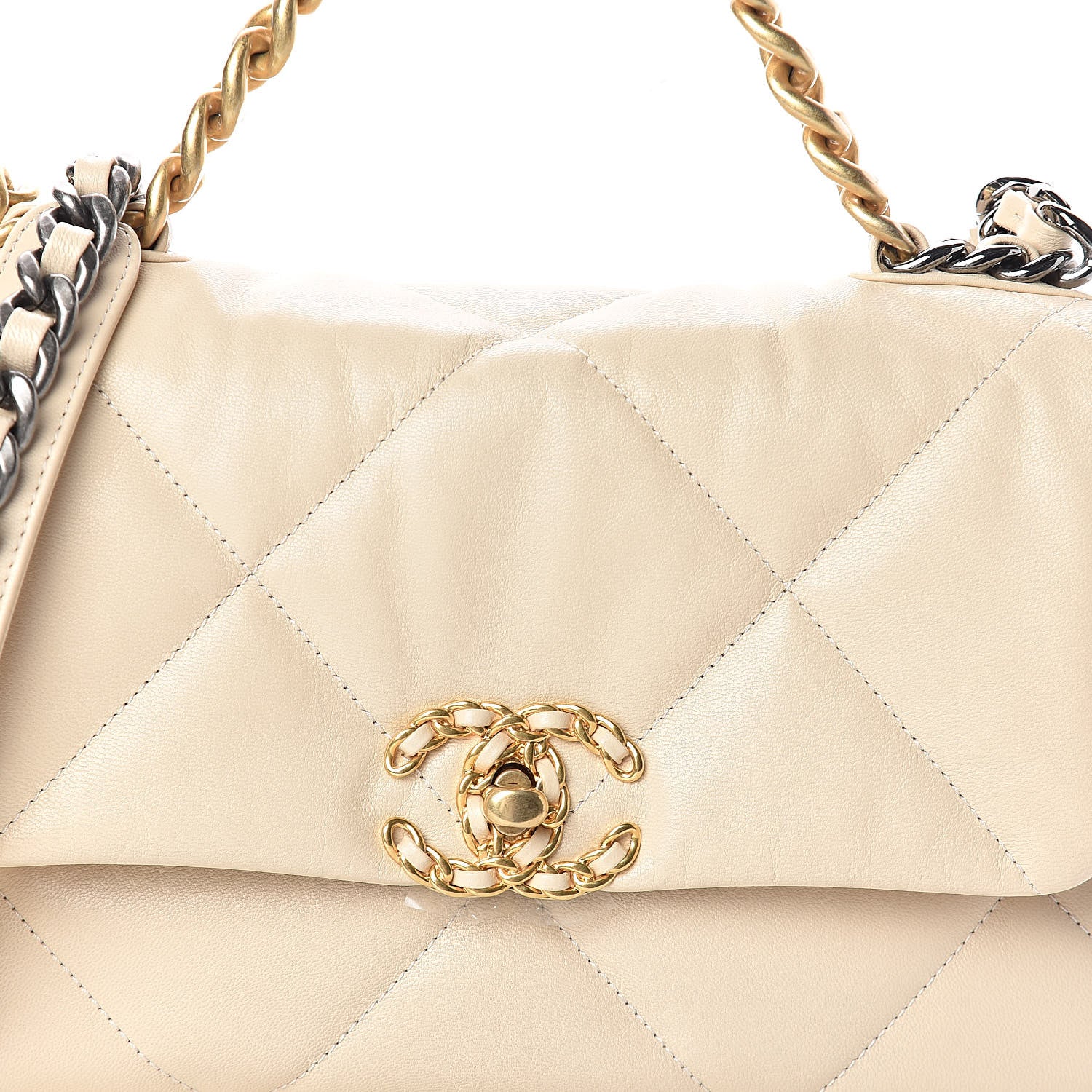 Chanel Goatskin Quilted Medium 19 Flap Beige 8 of 11