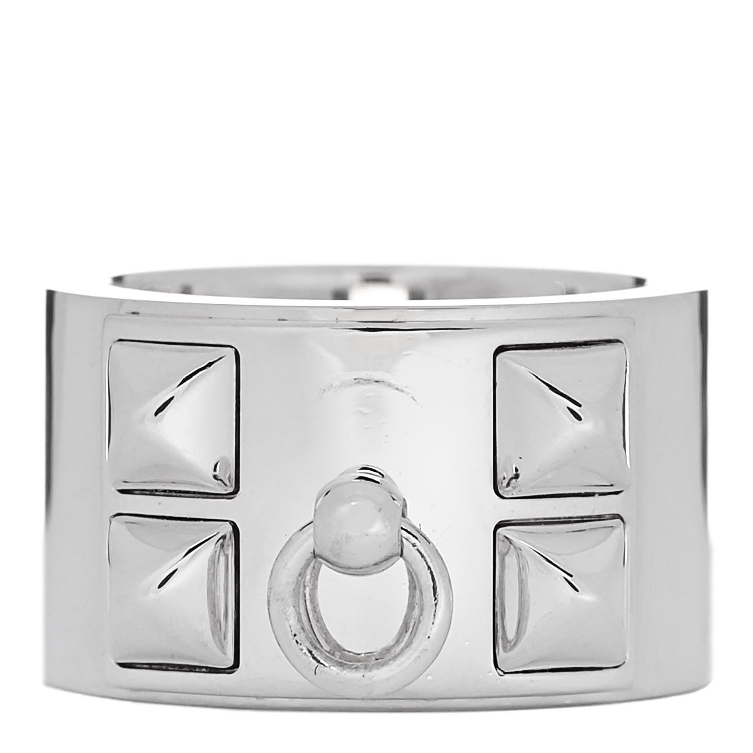 Hermes Sterling Silver Collier De Chien CDC Ring 50 5.25 3 of 6