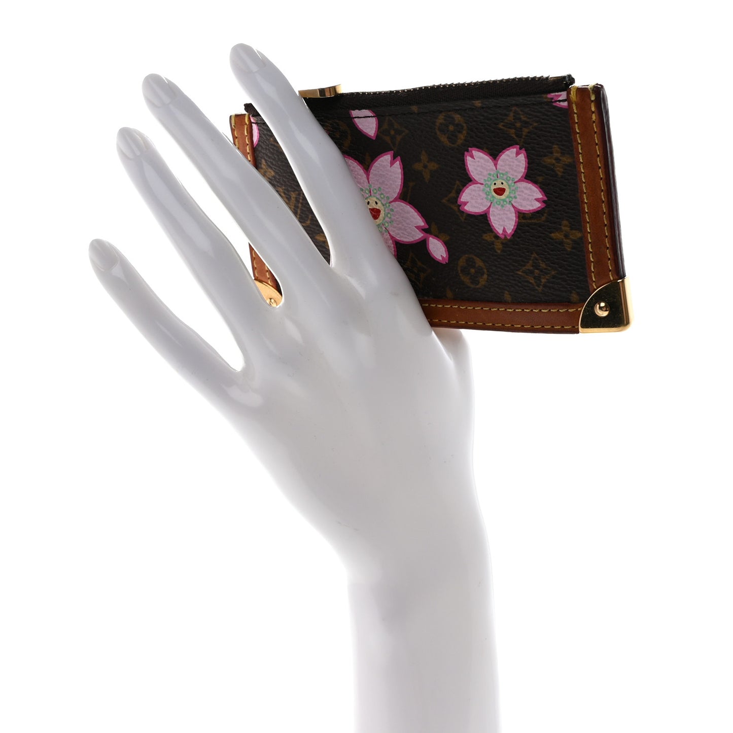 Monogram Cherry Blossom Key Pouch Brown